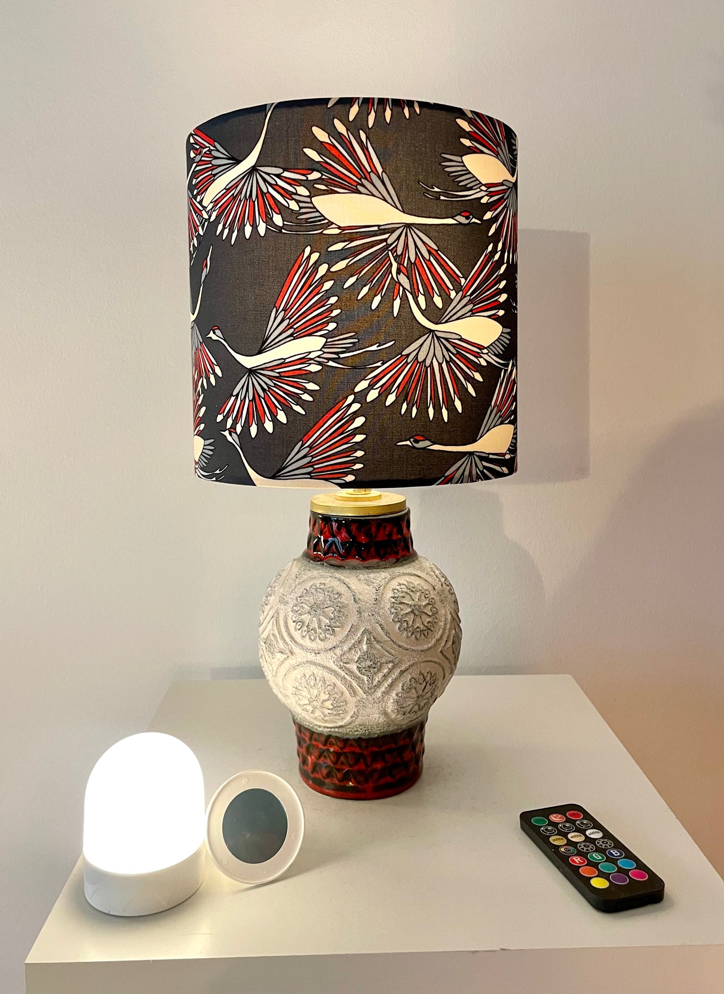 Kabellose Tischlampe 60er Jahre aus Bay Keramik Vase - Design Bodo Mans