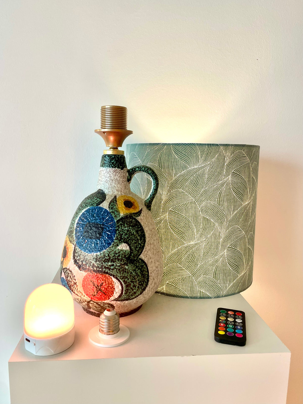 Seltene Vase von Ruscha - Design Kurt Tschörner - zu Tischlampe upgecykelt