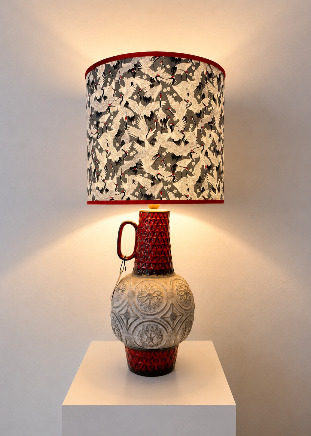 Große Fat Lava Tischlampe aus Bay Reliefvase von Bodo Mans