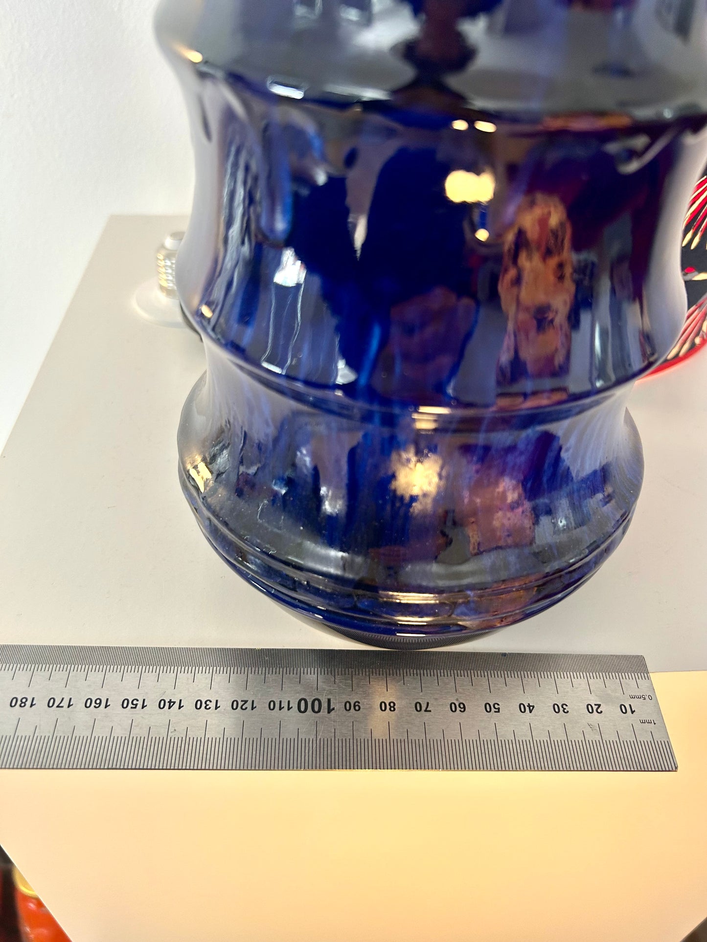 Large Mid-Century Table Lamp made from a Scheurich Vase