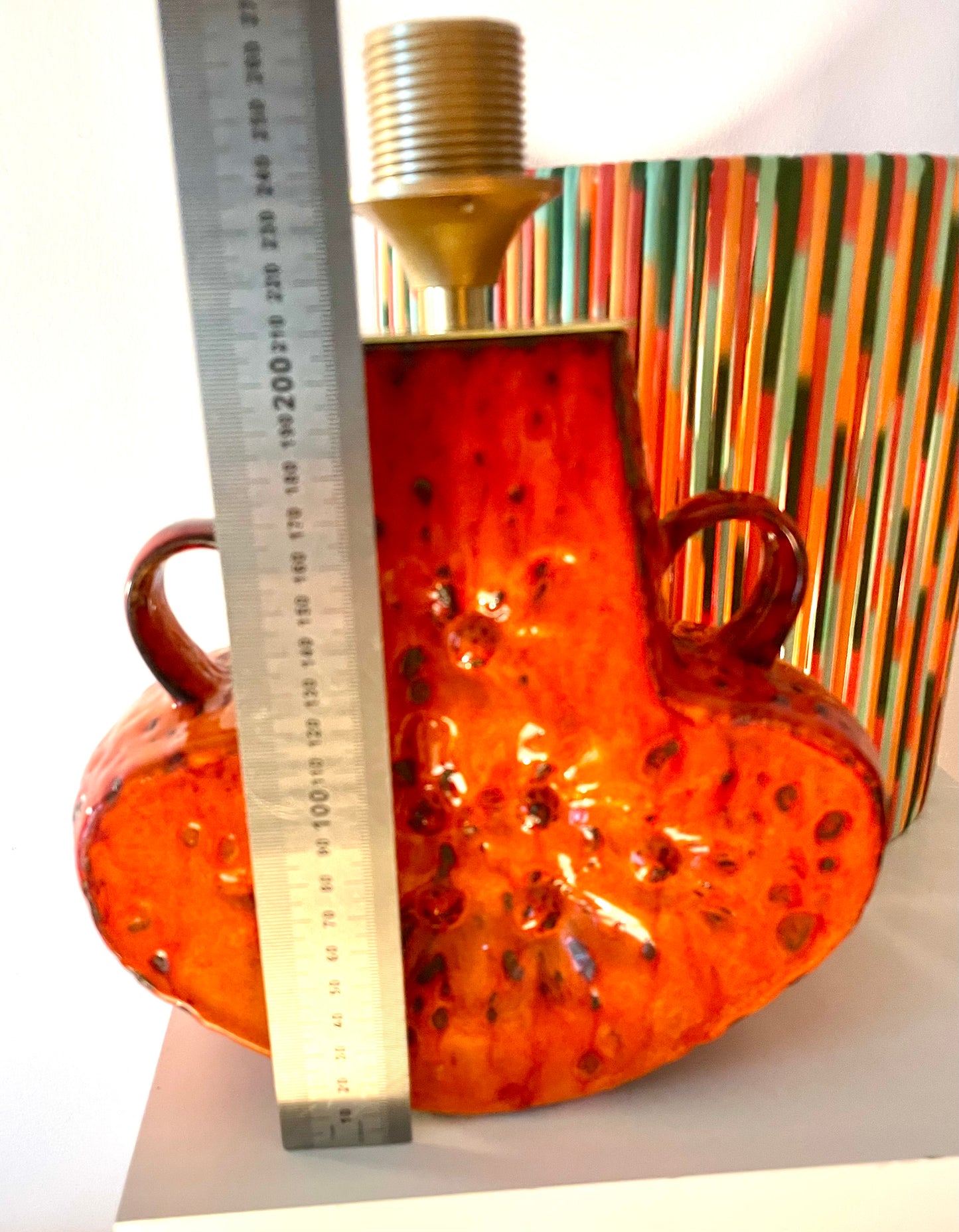 70er Jahre Pop Art Tischlampe - Upcycling West German Pottery