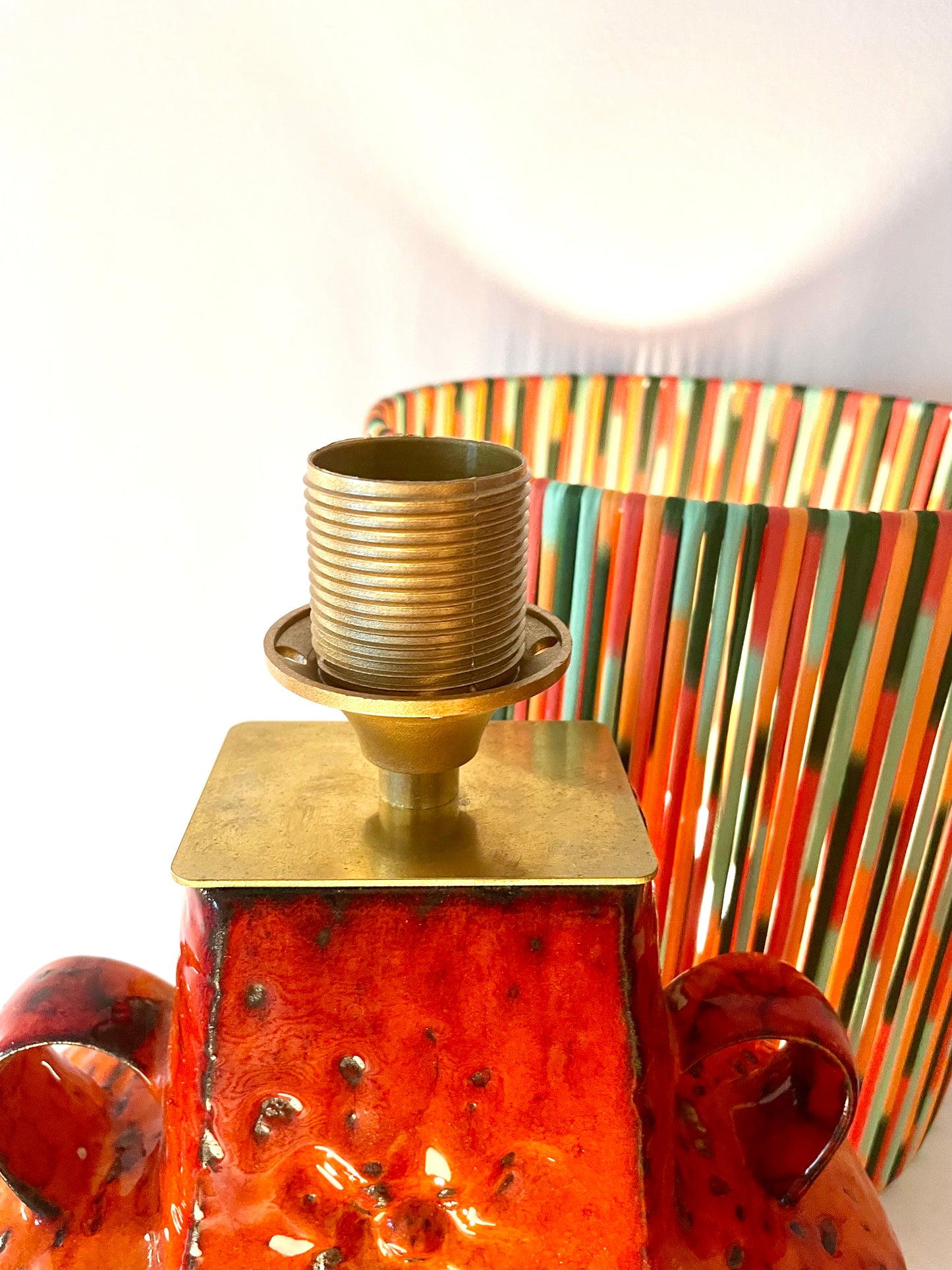 70er Jahre Pop Art Tischlampe - Upcycling West German Pottery