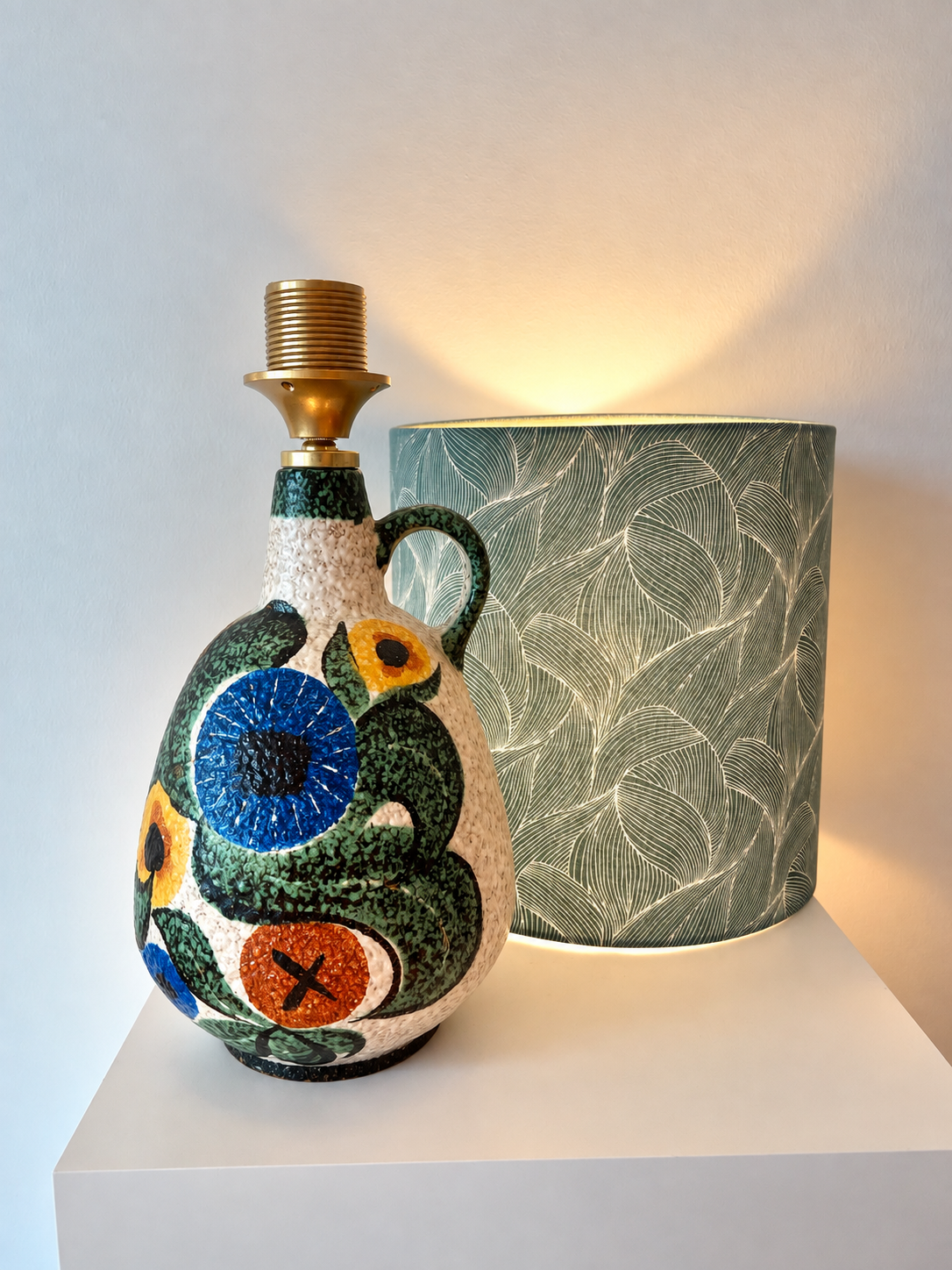 upgecykelte Vasenlampe aus Ruscha Vase von Kurt Tschörner - 50er Jahre