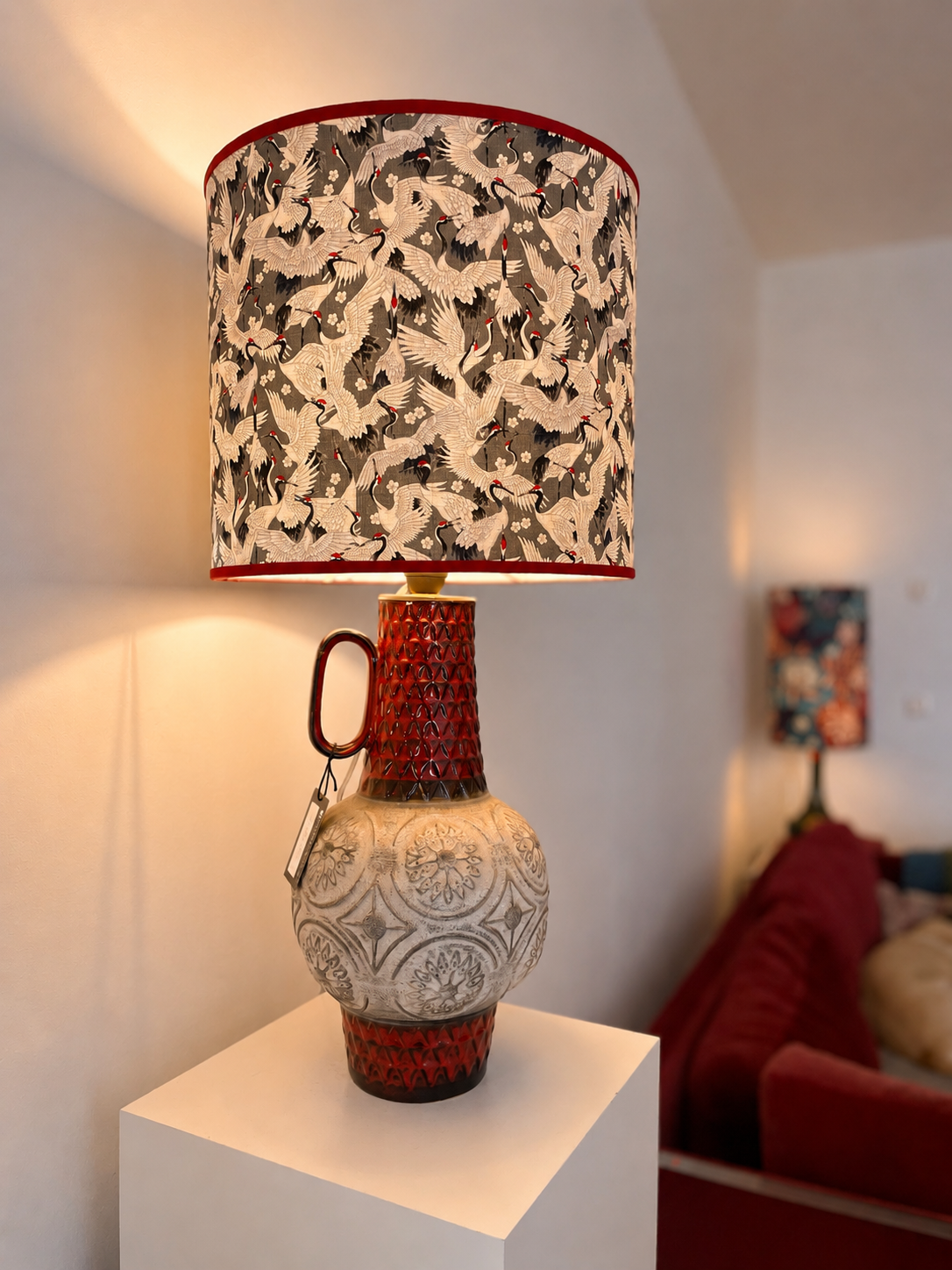 Große Fat Lava Tischlampe aus Bay Reliefvase von Bodo Mans