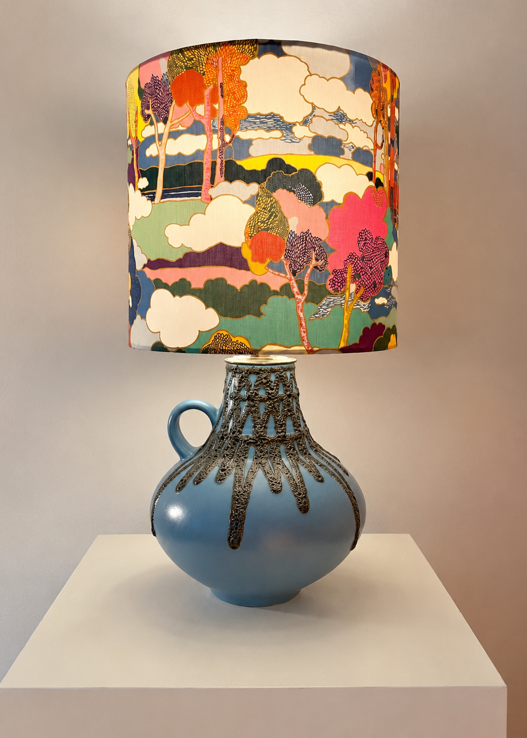 Tischlampe aus West German Pottery Fohr Vase - Fat Lava Dekor