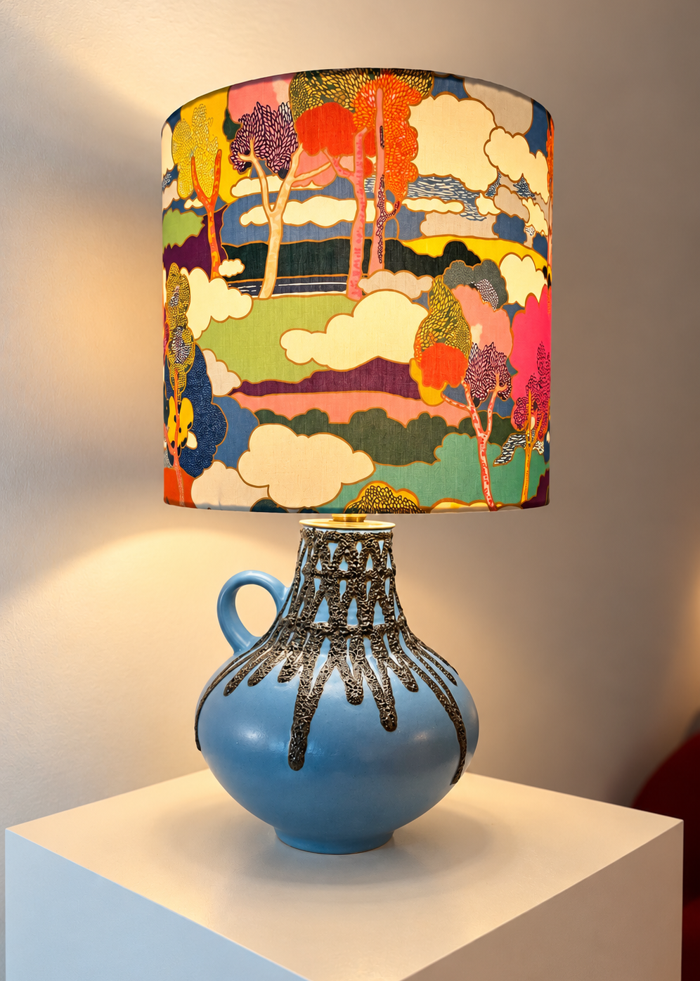 Tischlampe aus West German Pottery Fohr Vase - Fat Lava Dekor