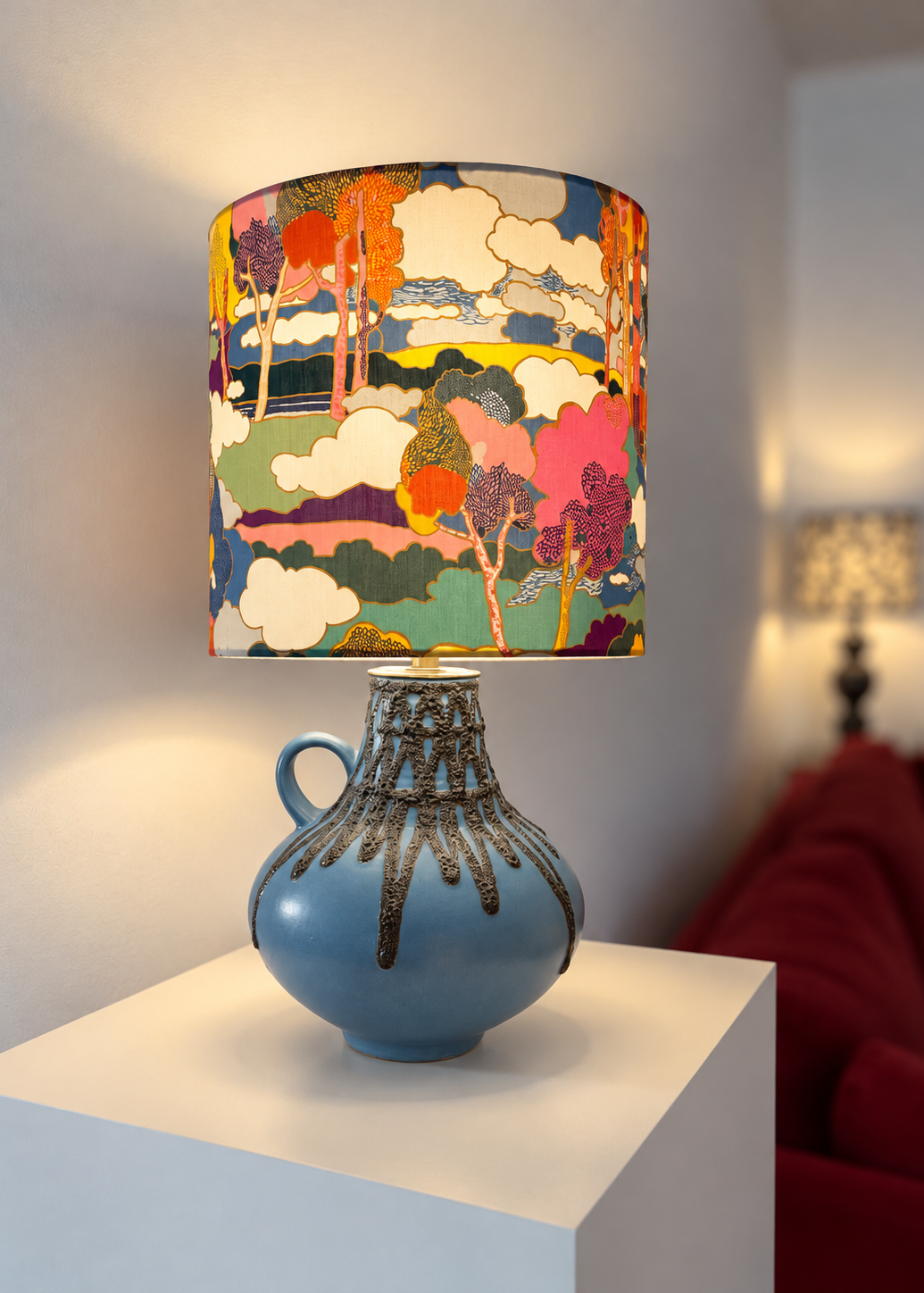 Tischlampe aus West German Pottery Fohr Vase - Fat Lava Dekor
