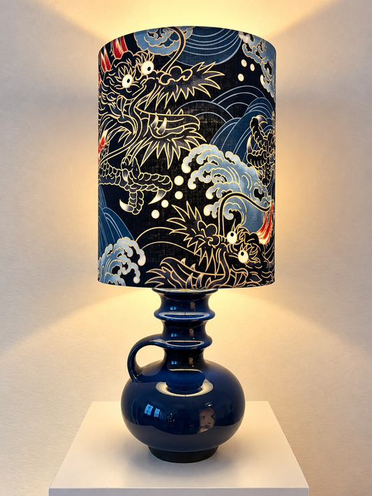 Seltene Tischlampe aus blauer Cari Zalloni Vase für Steuler