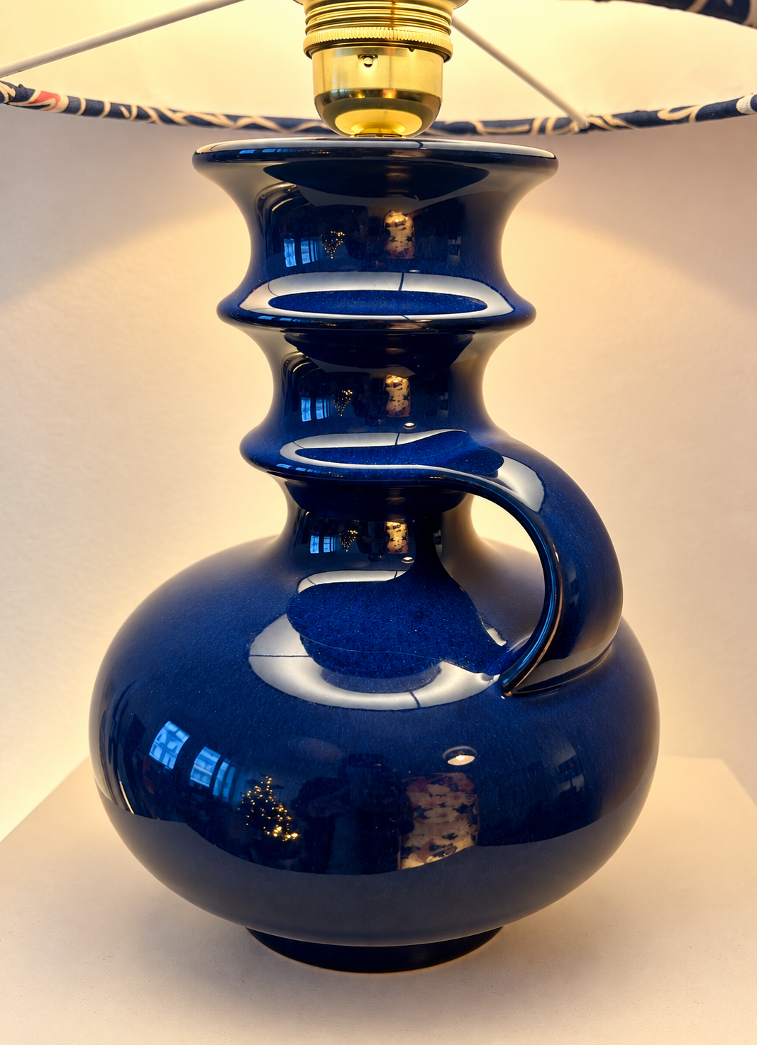 Seltene Tischlampe aus blauer Cari Zalloni Vase für Steuler