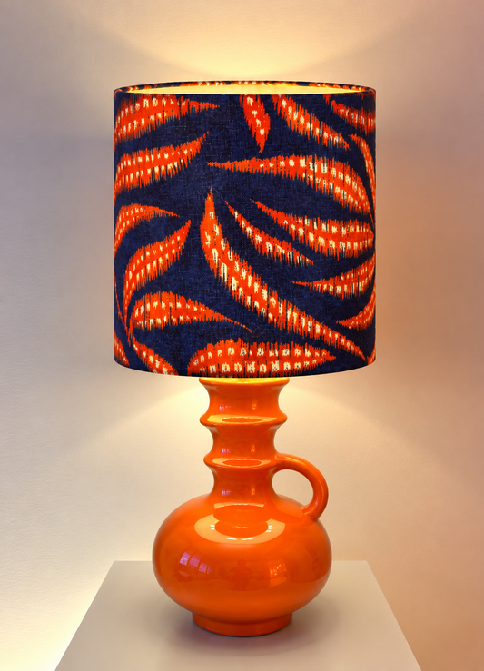 Pop Art Tischlampe aus oranger Cari Zalloni Vase