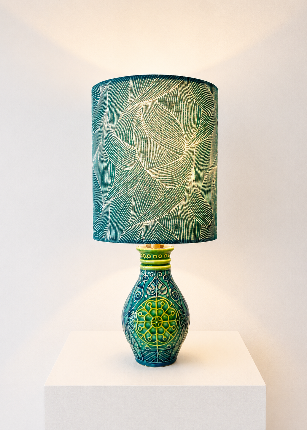 Kleine Tischlampe aus Bay Keramik Vase  -Design Bodo Mans - West German Pottery