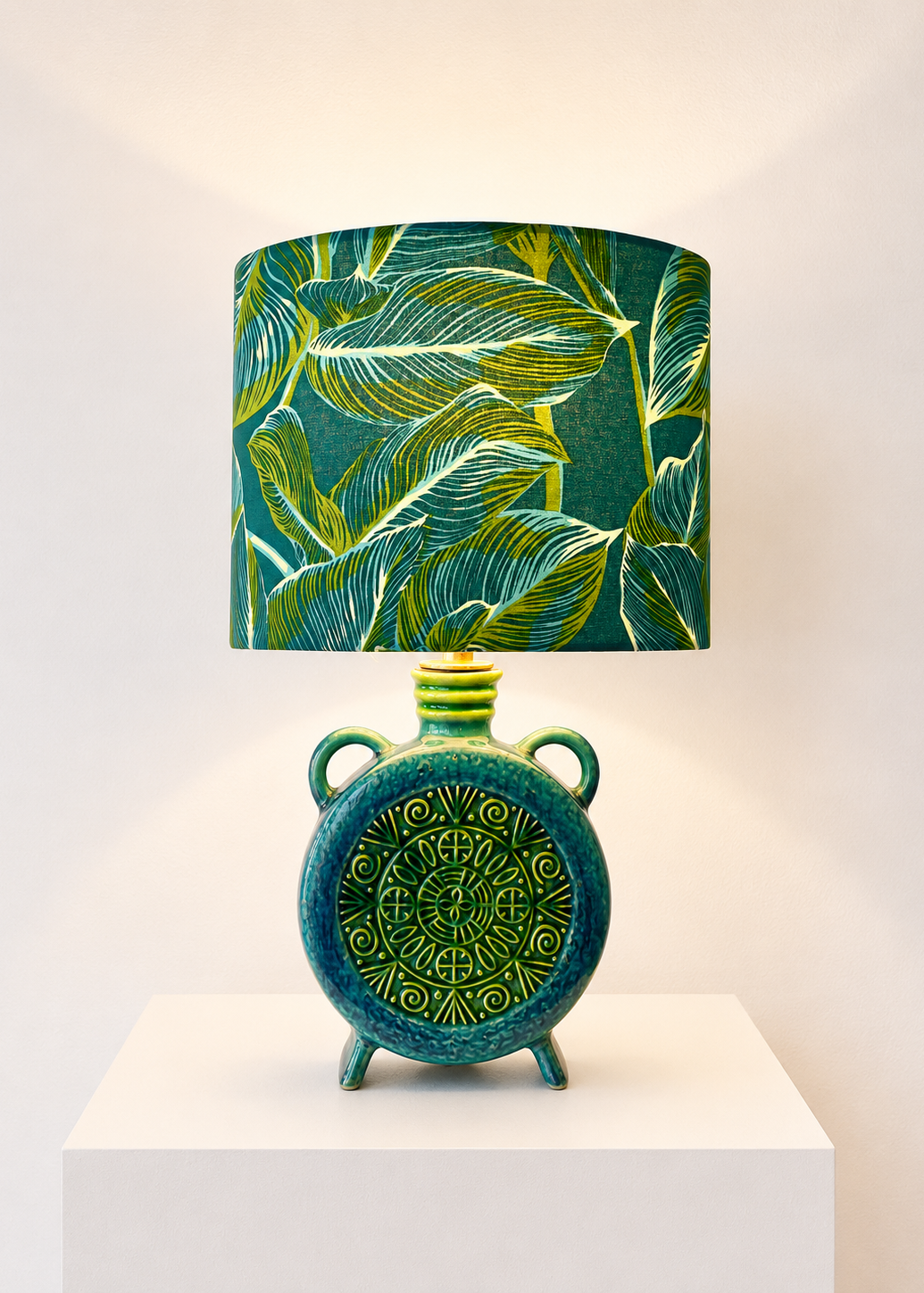Kleine Tischlampe aus Bay Keramik Vase  -Design Bodo Mans - West German Pottery