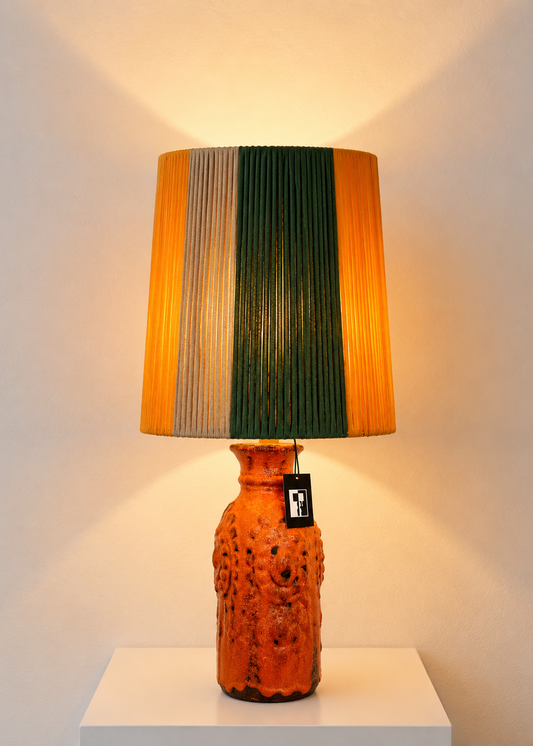 Große Vintage Tischlampe aus Fat Lava Vase von Carstens Tönnieshof - WGP