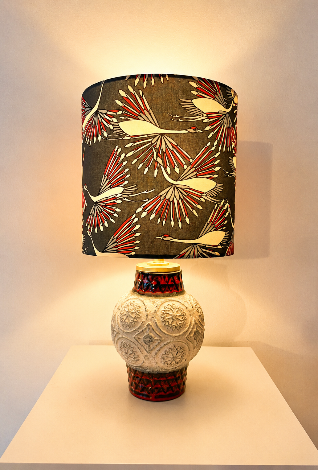 Kabellose Tischlampe 60er Jahre aus Bay Keramik Vase - Design Bodo Mans