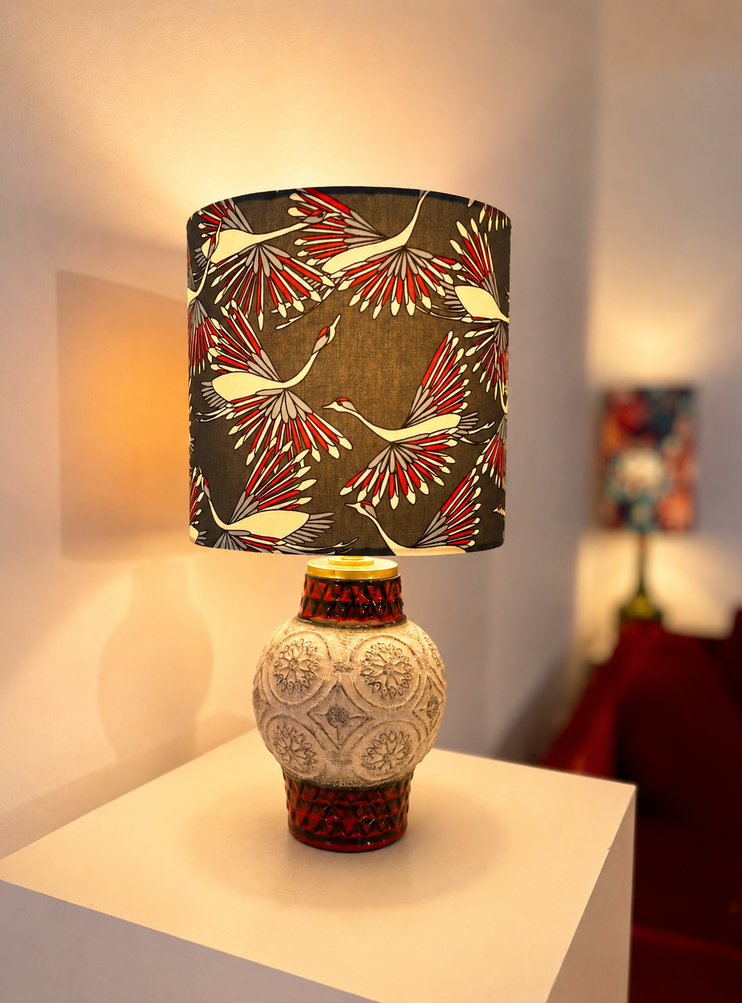 Kabellose Tischlampe 60er Jahre aus Bay Keramik Vase - Design Bodo Mans