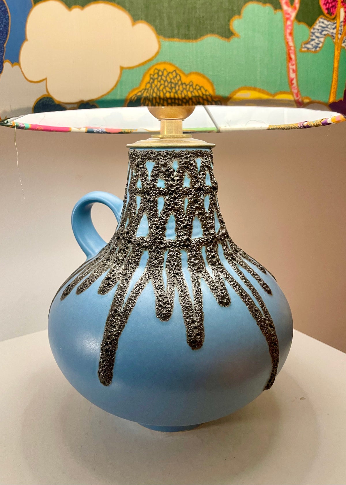 Kabellose Fohr Vasenlampe mit Lampenschirm aus Liberty-Reprint „Prospect Road“