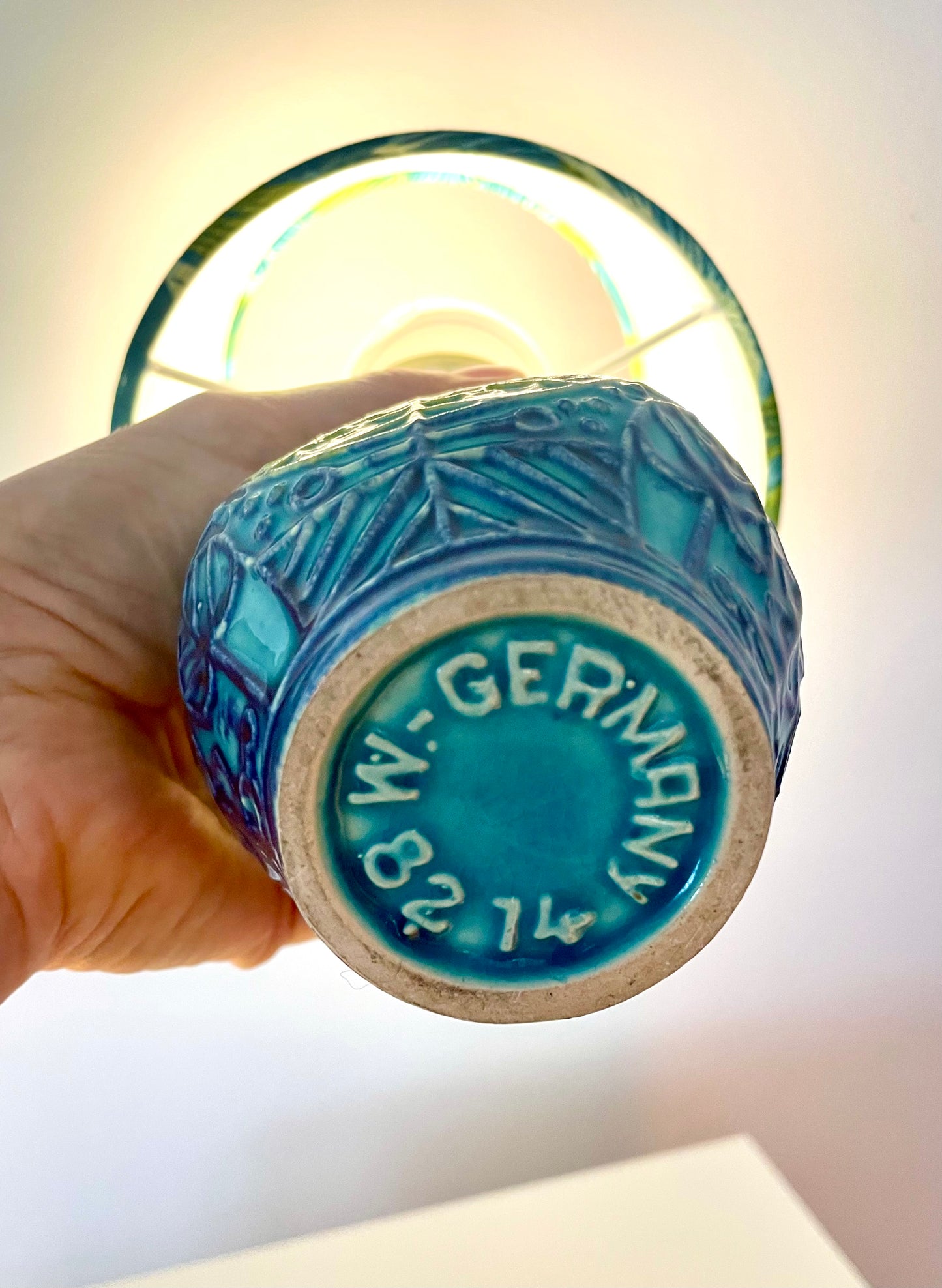 Kleine Tischlampe aus Bay Keramik Vase  -Design Bodo Mans - West German Pottery