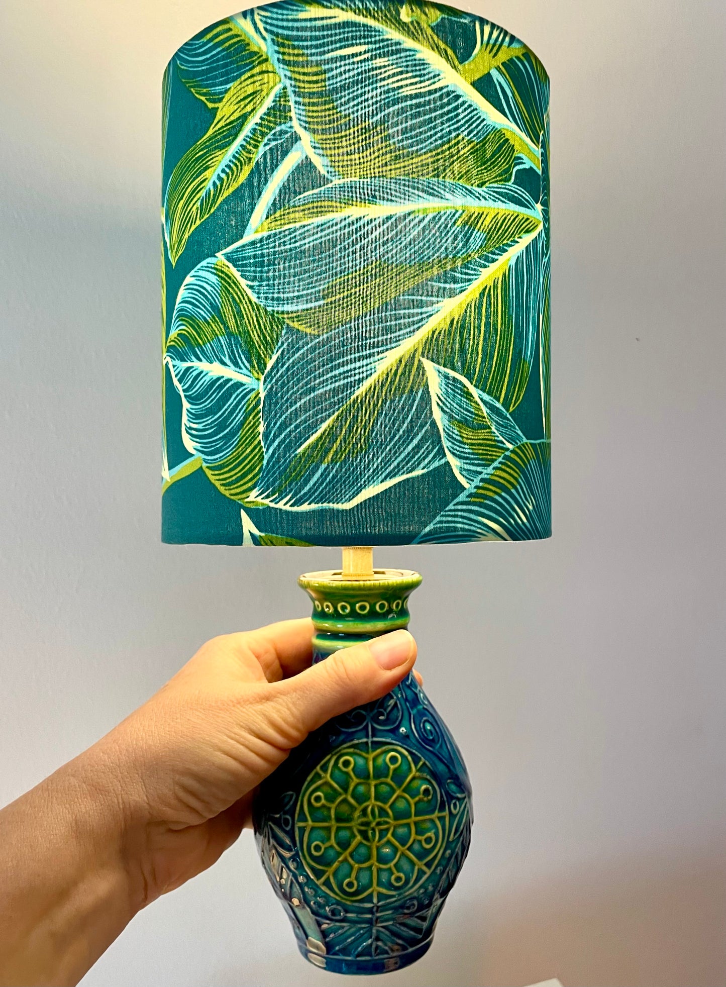 Kleine Tischlampe aus Bay Keramik Vase  -Design Bodo Mans - West German Pottery