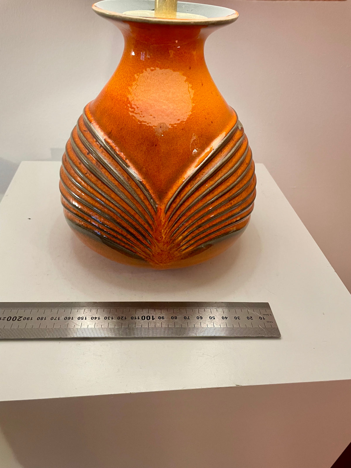 Upgecykelte Vasenlampe aus Cari Zalloni Vase von Fohr - West German Pottery