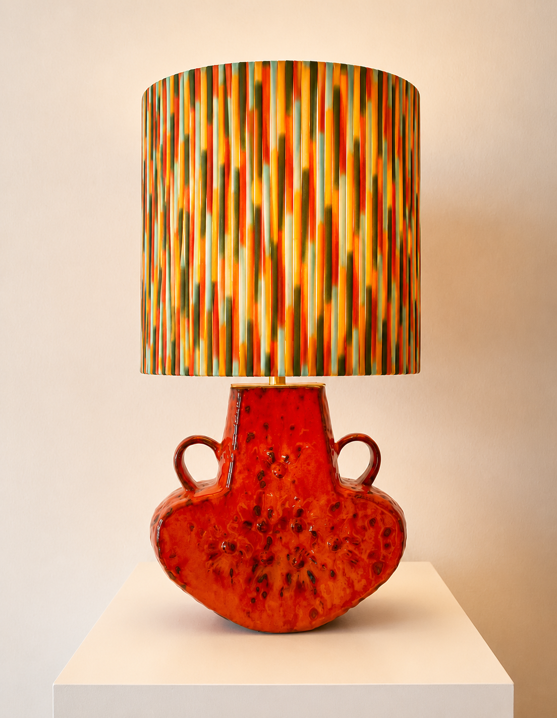 70er Jahre Pop Art Tischlampe - Upcycling West German Pottery