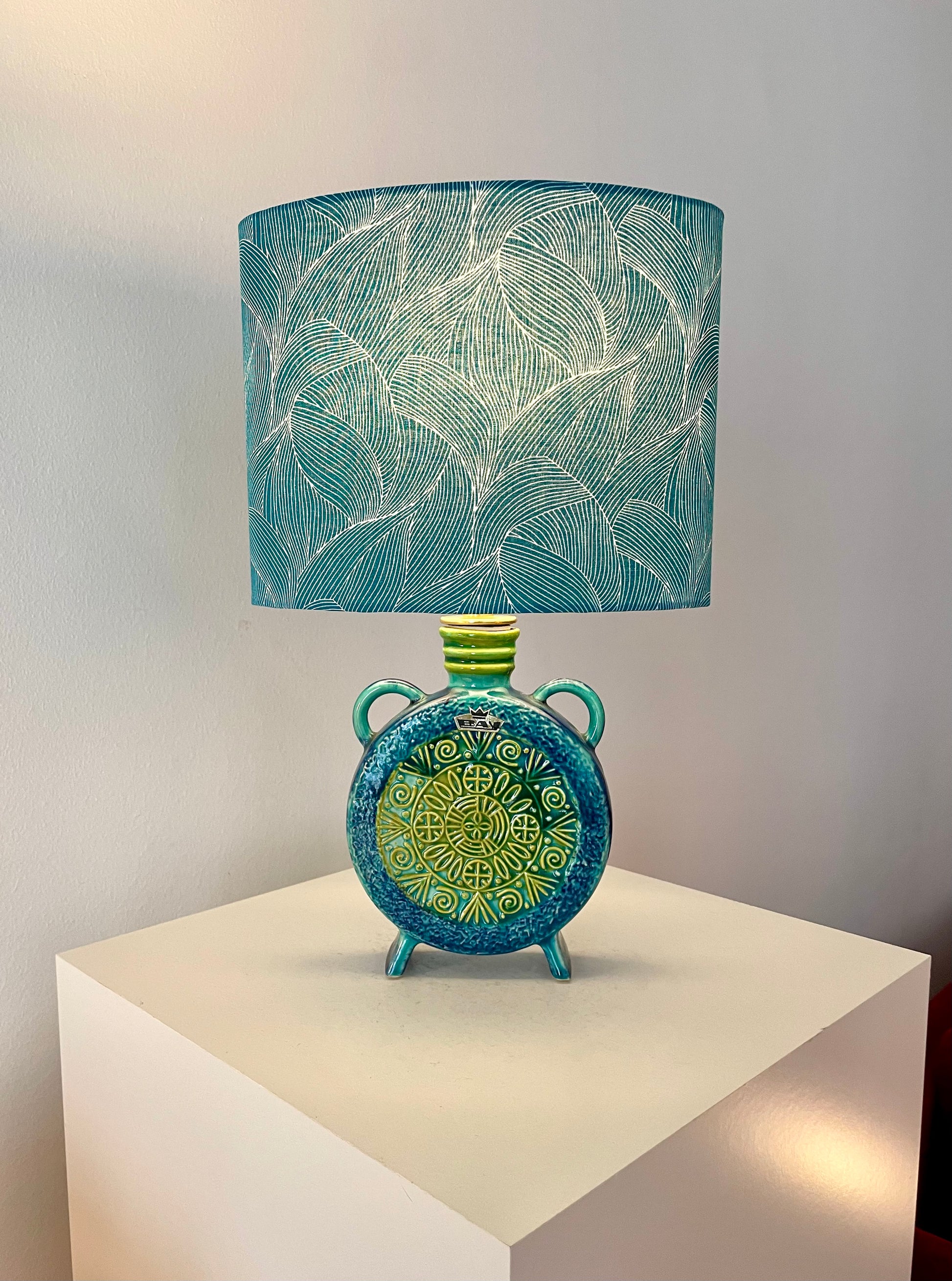 Kleine Tischlampe aus Bay Keramik Vase  -Design Bodo Mans - West German Pottery