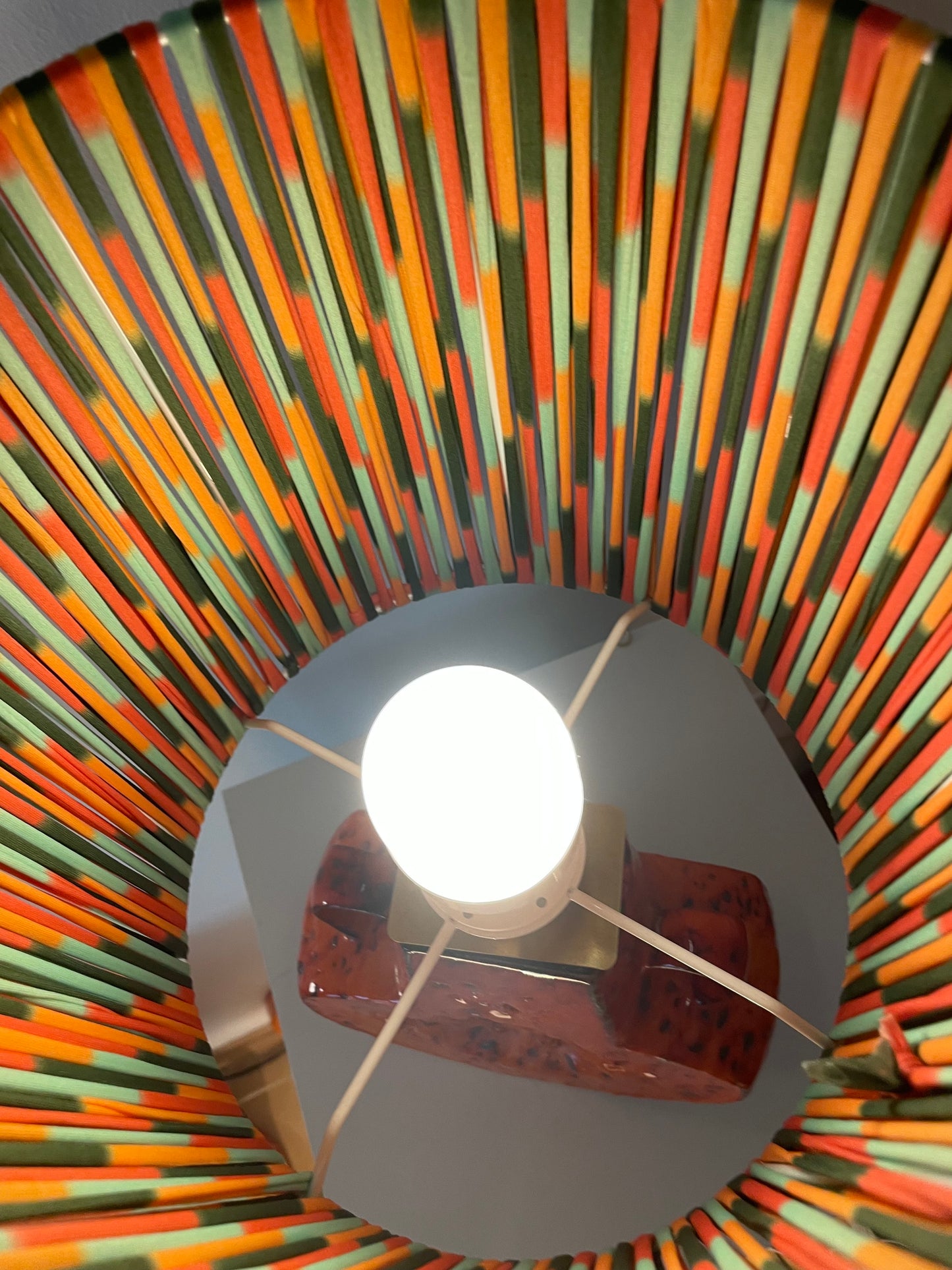 70er Jahre Pop Art Tischlampe - Upcycling West German Pottery