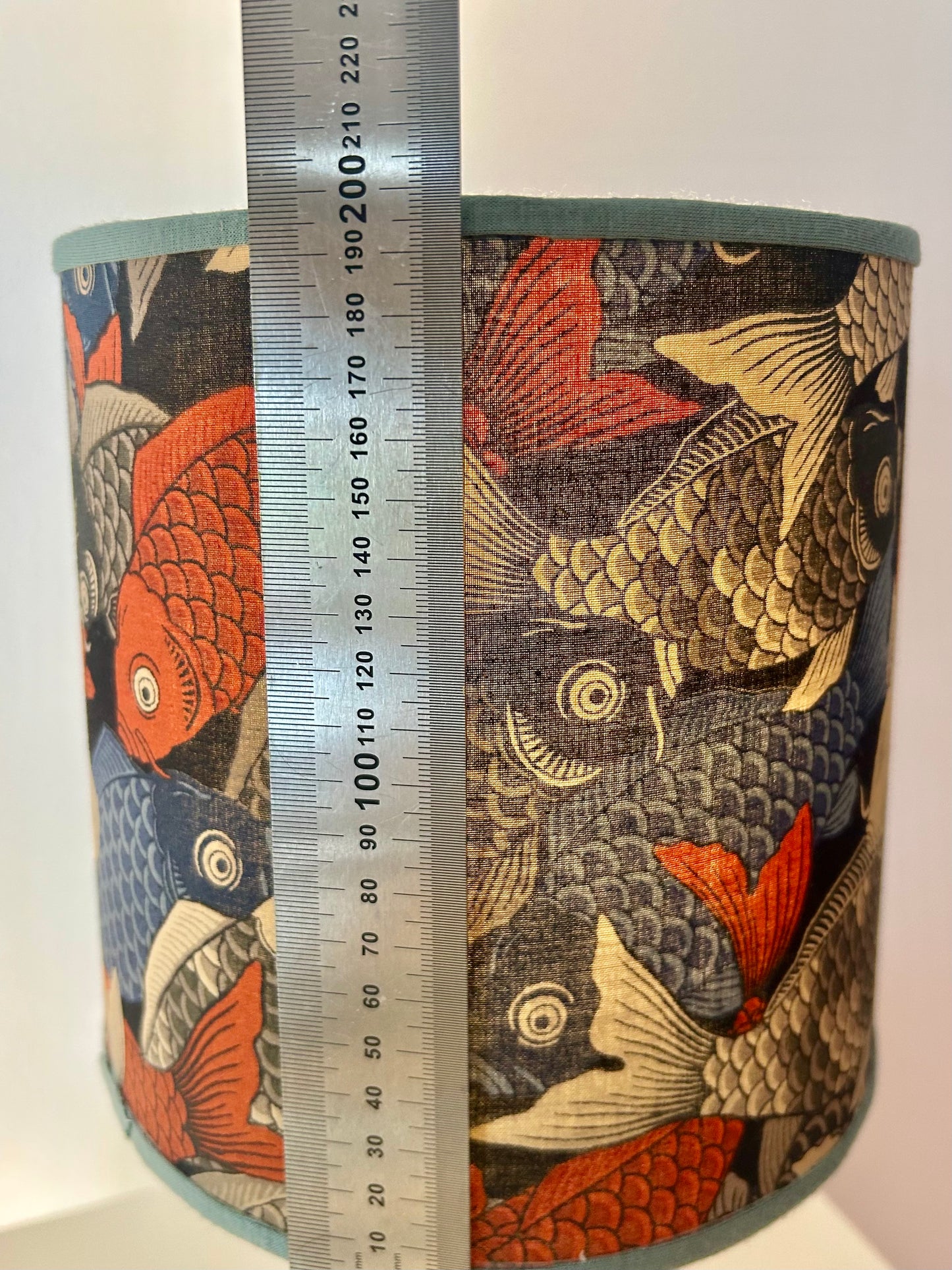 70s Jasba vase lamp with Japanese koi shade