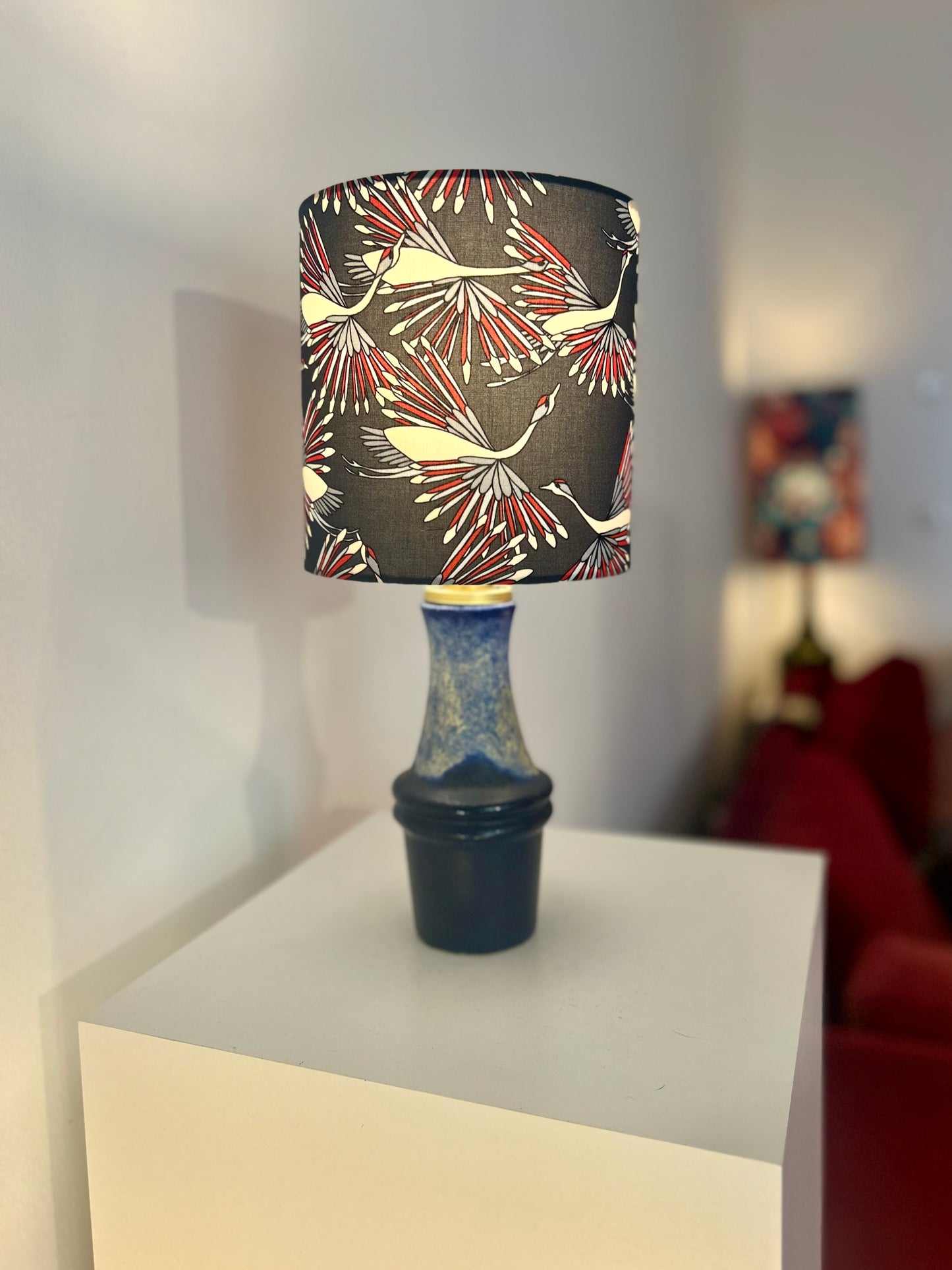 Scheurich Tischlampe mir Kranich-Motiv