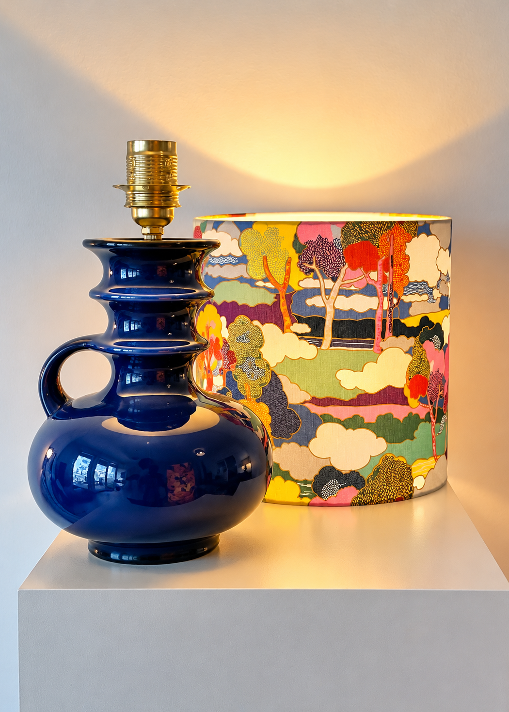 Tischlampe aus Mid Century Vase von Cari Zalloni für Steuler - Liberty London Stoff