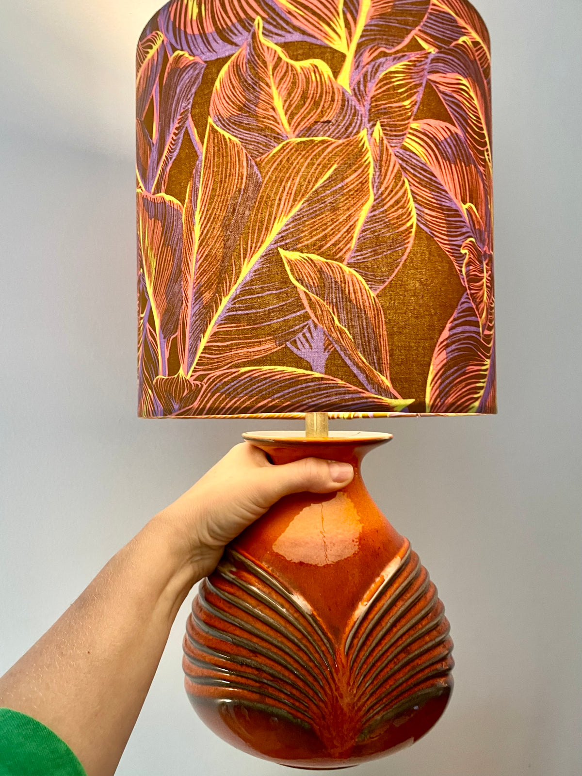 Upgecykelte Vasenlampe aus Cari Zalloni Vase von Fohr - West German Pottery