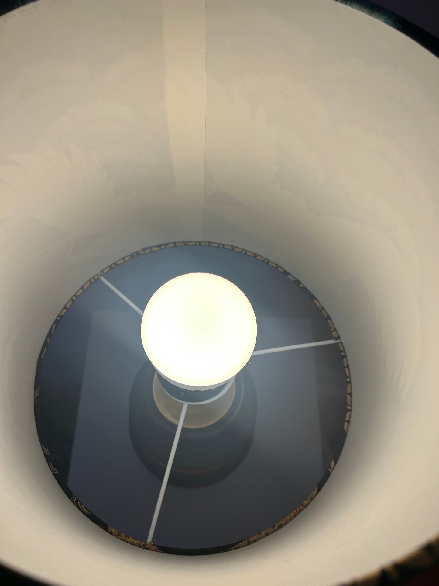 Tischlampe aus Pagodenvase von Scheurich – frühe 1970er Jahre | japanischer Stoffschirm