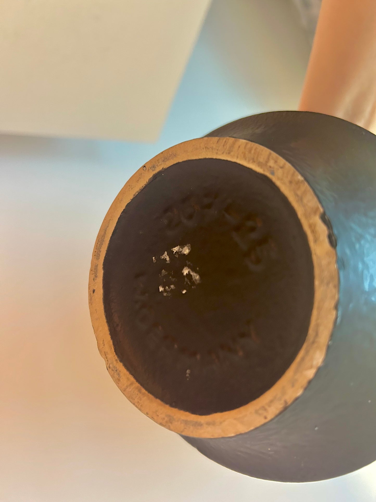 Tischlampe aus Pagodenvase von Scheurich – frühe 1970er Jahre | japanischer Stoffschirm