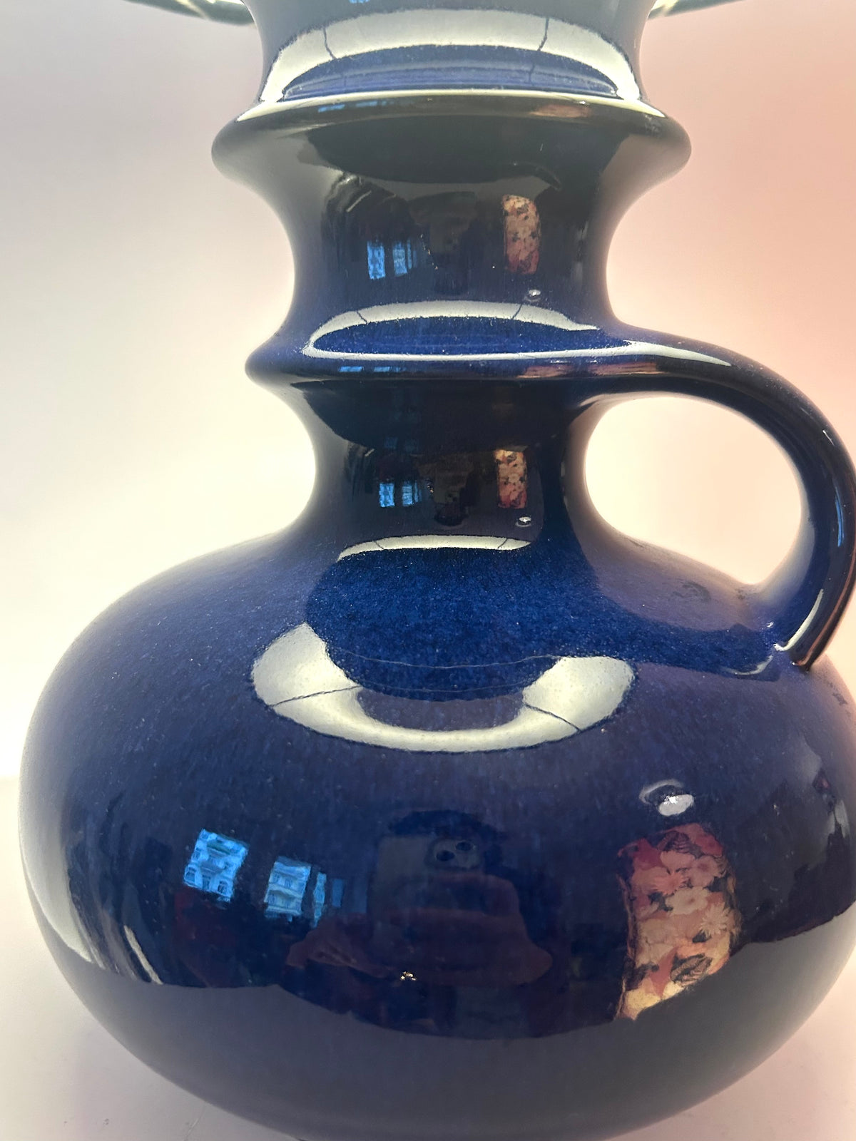 Seltene Tischlampe aus blauer Cari Zalloni Vase für Steuler