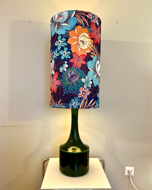 Vintage Kunstkeramik-Lampe in schönem Grün