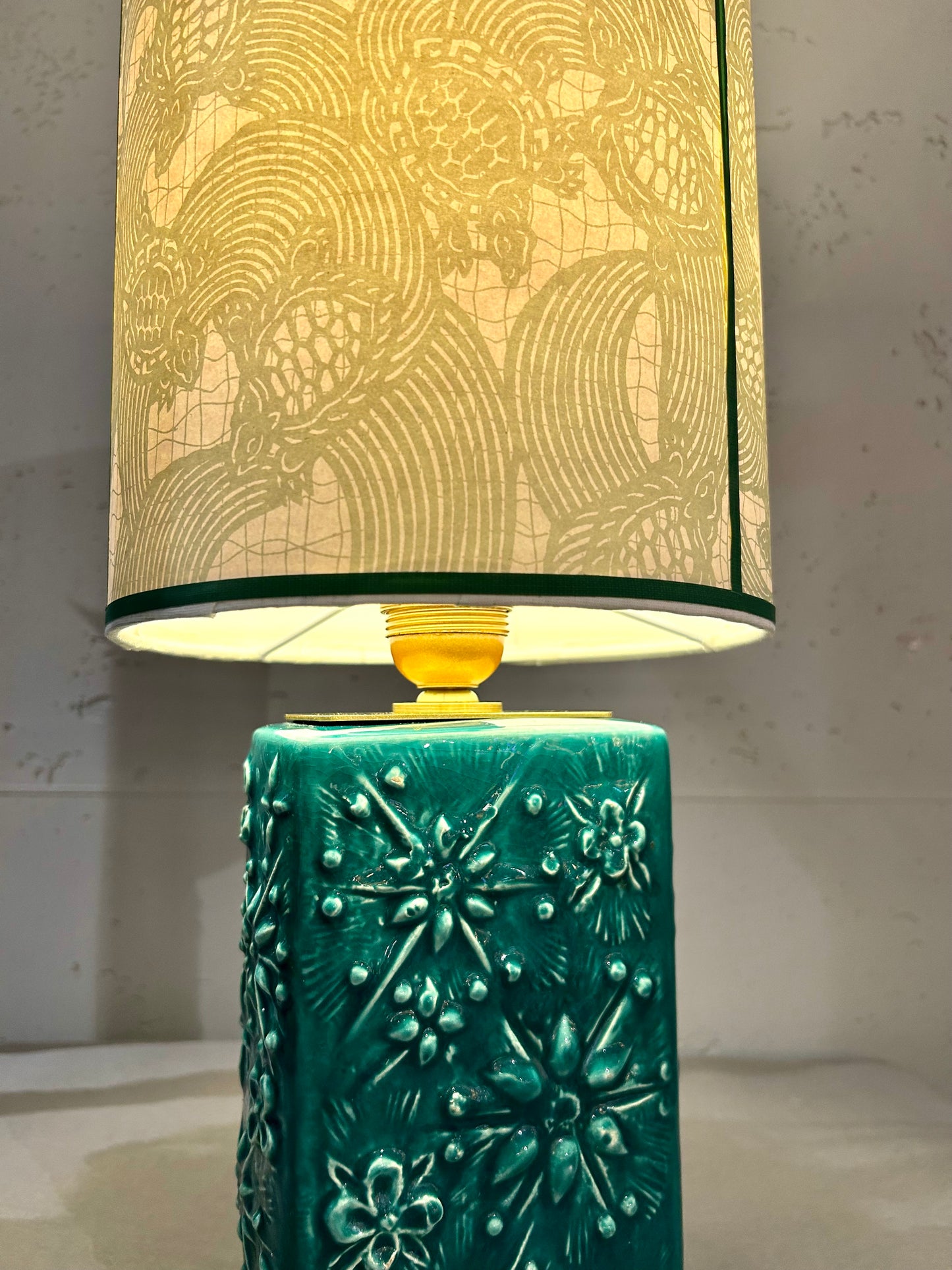 Upcycled Vintage Lampe aus kleinerer Scheurich Kosmos Vase