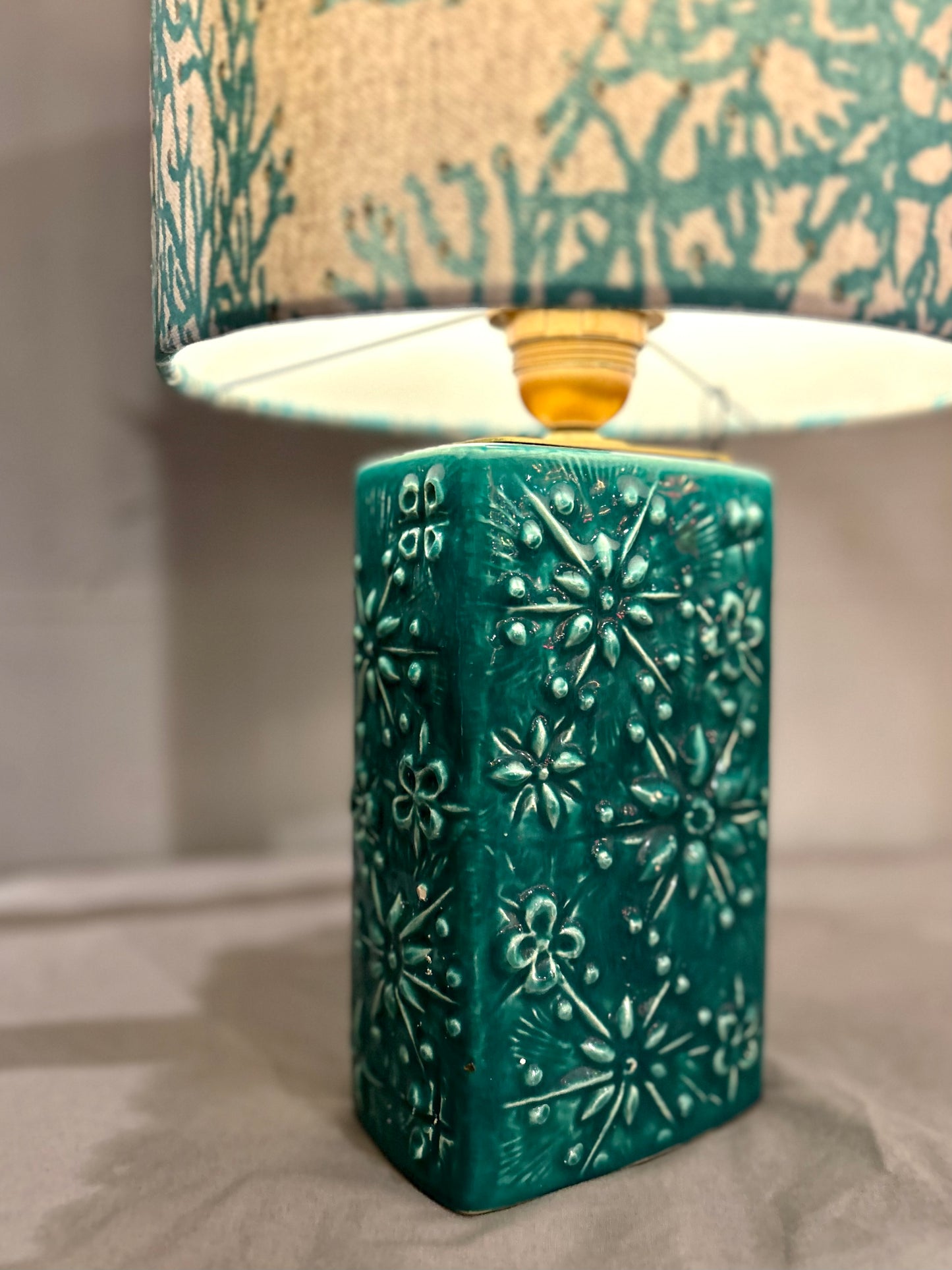 Upcycled Vintage Lampe aus kleinerer Scheurich Kosmos Vase