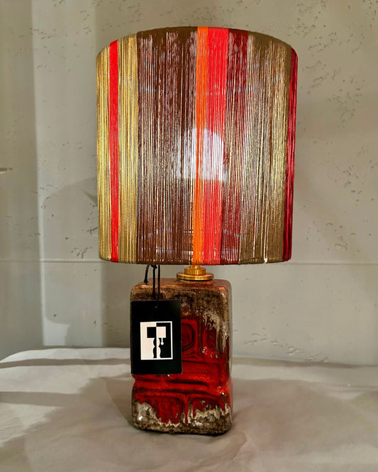 Tischlampe aus Vintage DDR Fat Lava Kaminvase