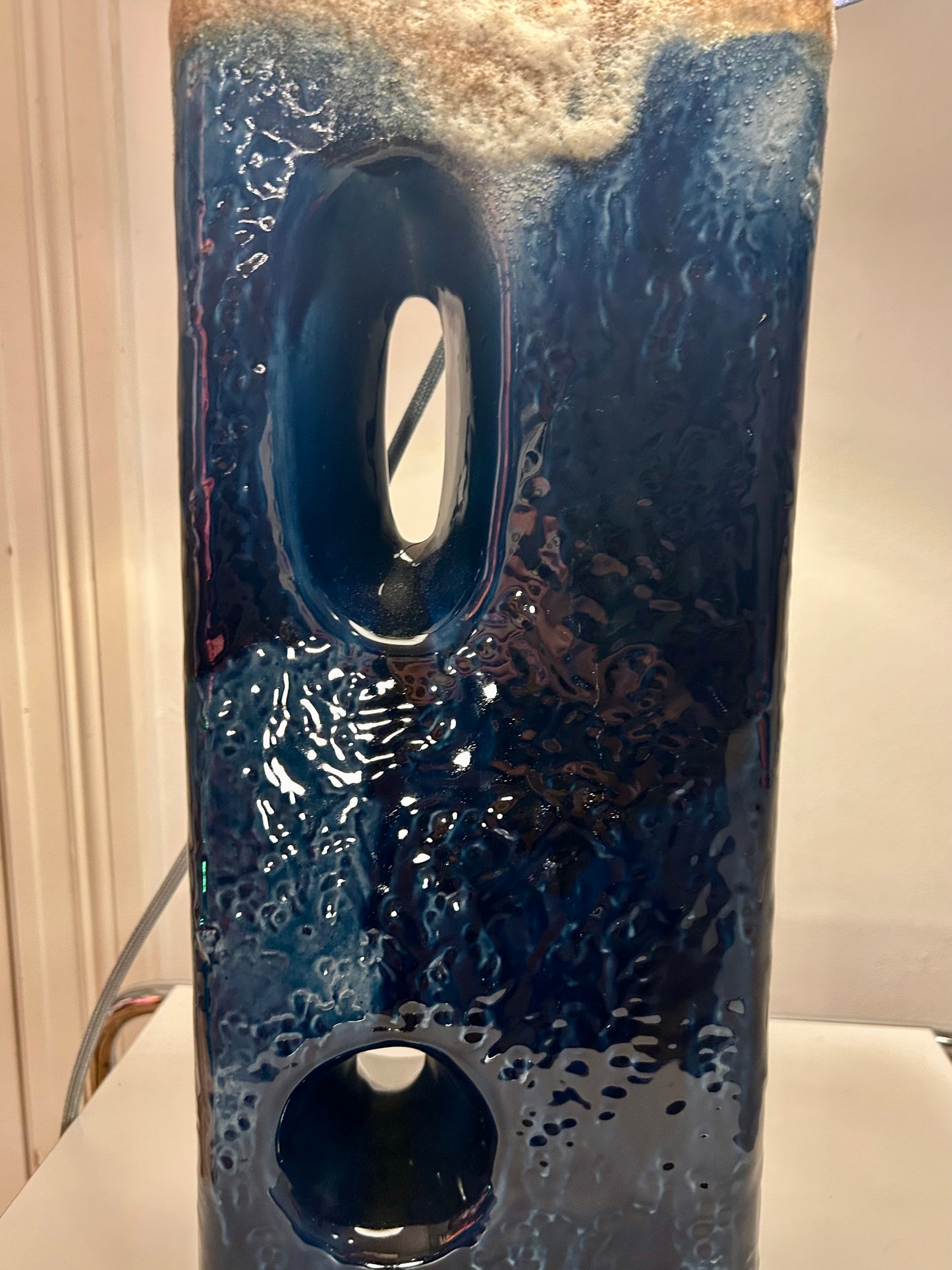 XL Tischlampe aus seltener Kaminvase von Uebelacker