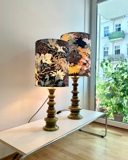 Fat Lava Lampe in Space Age Pagodenform mit grüner Verlaufglasur