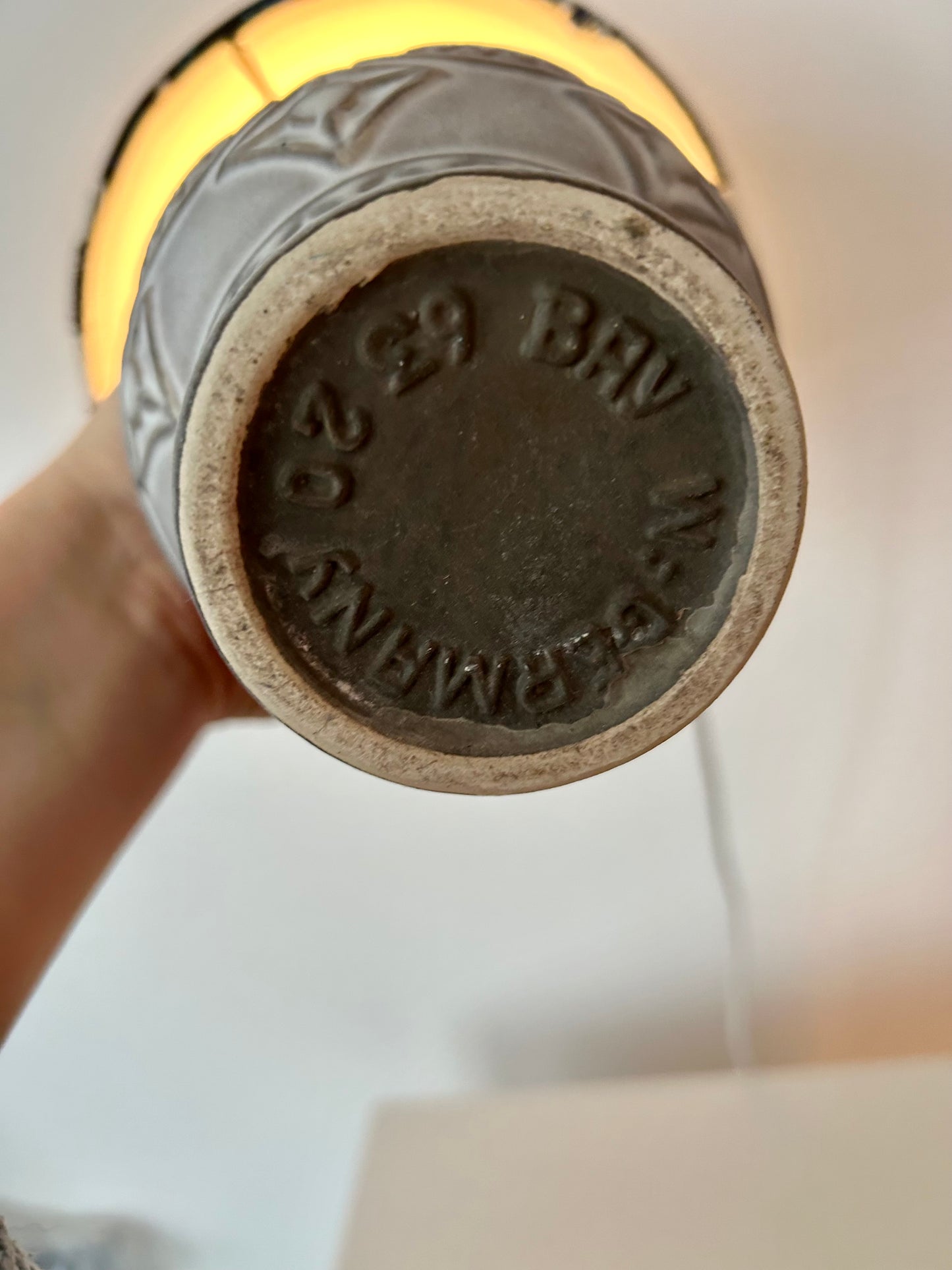 Kleine kabellose Lampe upgecycelt aus Vintage Bodo Mans Vase