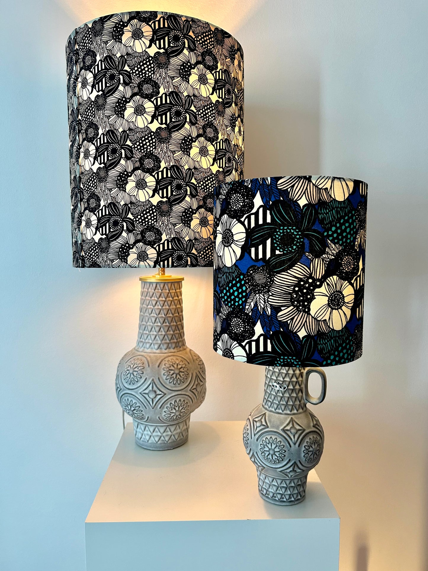Vintage Tischlampe aus Bay Reliefvase