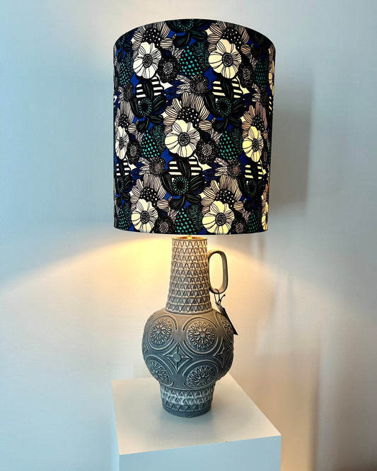 Upgecycelte Mid Century Vasenlampe aus Bay Keramik, Design Bodo Mans, Stil Brutalismus