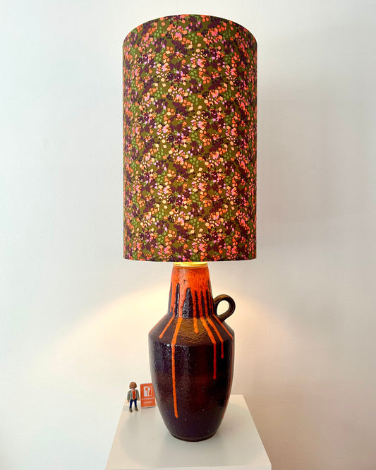 Tischlampe aus Fat Lava Vase von Scheurich