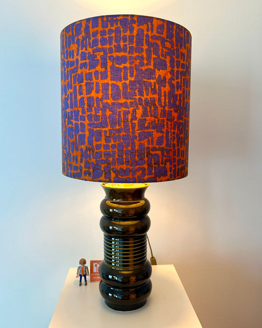 AK-Keramik: Olivgruene Lampe aus Mid Century Vase
